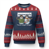 Snowasis Some Might Sleigh Xmas Ugly Christmas Sweater Funny Music Lovers Snowman Singers Band - Wonder Print Shop