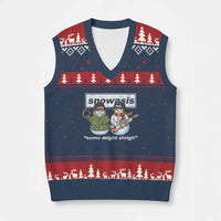 Snowasis Some Might Sleigh Xmas V-Neck Knit Sweater Vest Funny Music Lovers Snowman Singers Band - Wonder Print Shop