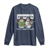 Snowasis Some Might Sleigh Christmas Long Sleeve Shirt Funny Music Lovers Snowman Singers Band - Wonder Print Shop