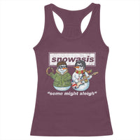 Snowasis Some Might Sleigh Christmas Racerback Tank Top Funny Music Lovers Snowman Singers Band - Wonder Print Shop
