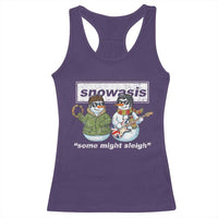 Snowasis Some Might Sleigh Christmas Racerback Tank Top Funny Music Lovers Snowman Singers Band - Wonder Print Shop
