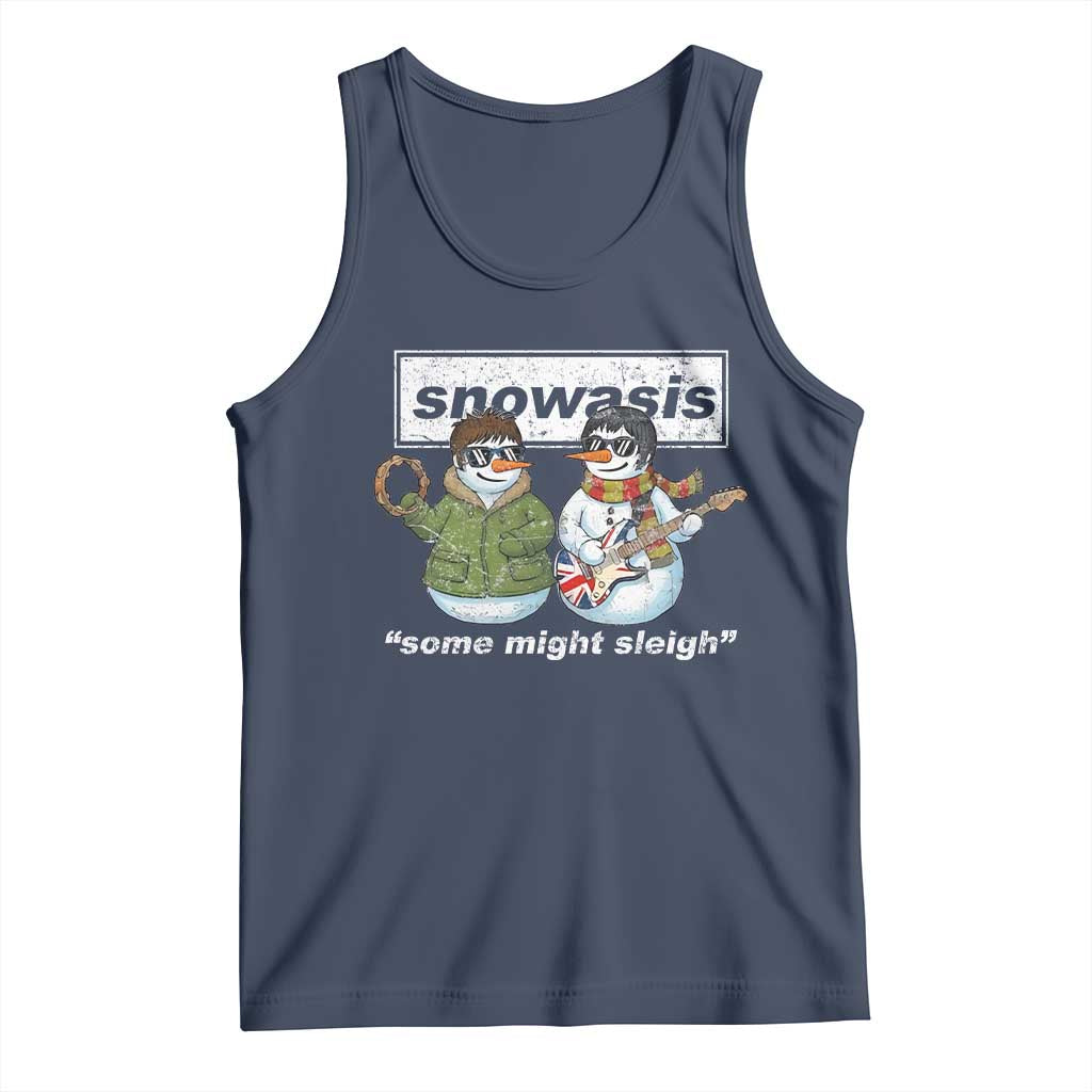 Snowasis Some Might Sleigh Christmas Tank Top Funny Music Lovers Snowman Singers Band - Wonder Print Shop