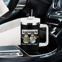 Snowasis Some Might Sleigh Christmas Tumbler With Handle Funny Music Lovers Snowman Singers Band - Wonder Print Shop