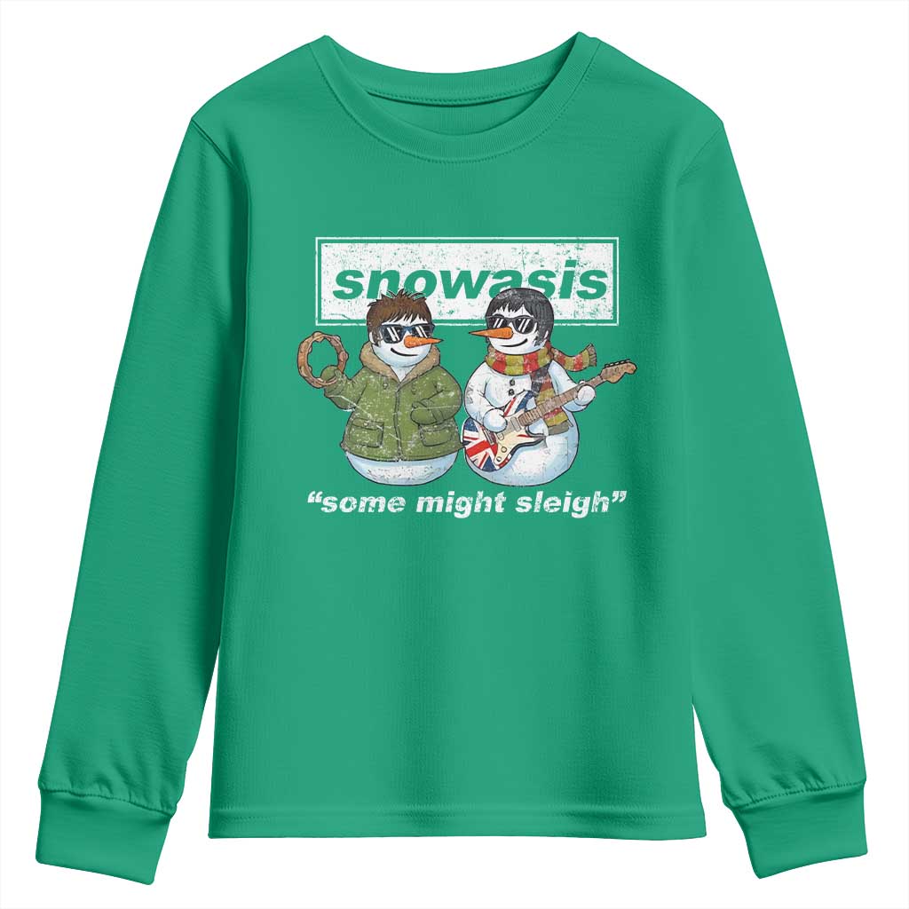 Snowasis Some Might Sleigh Christmas Youth Sweatshirt Funny Music Lovers Snowman Singers Band - undefined