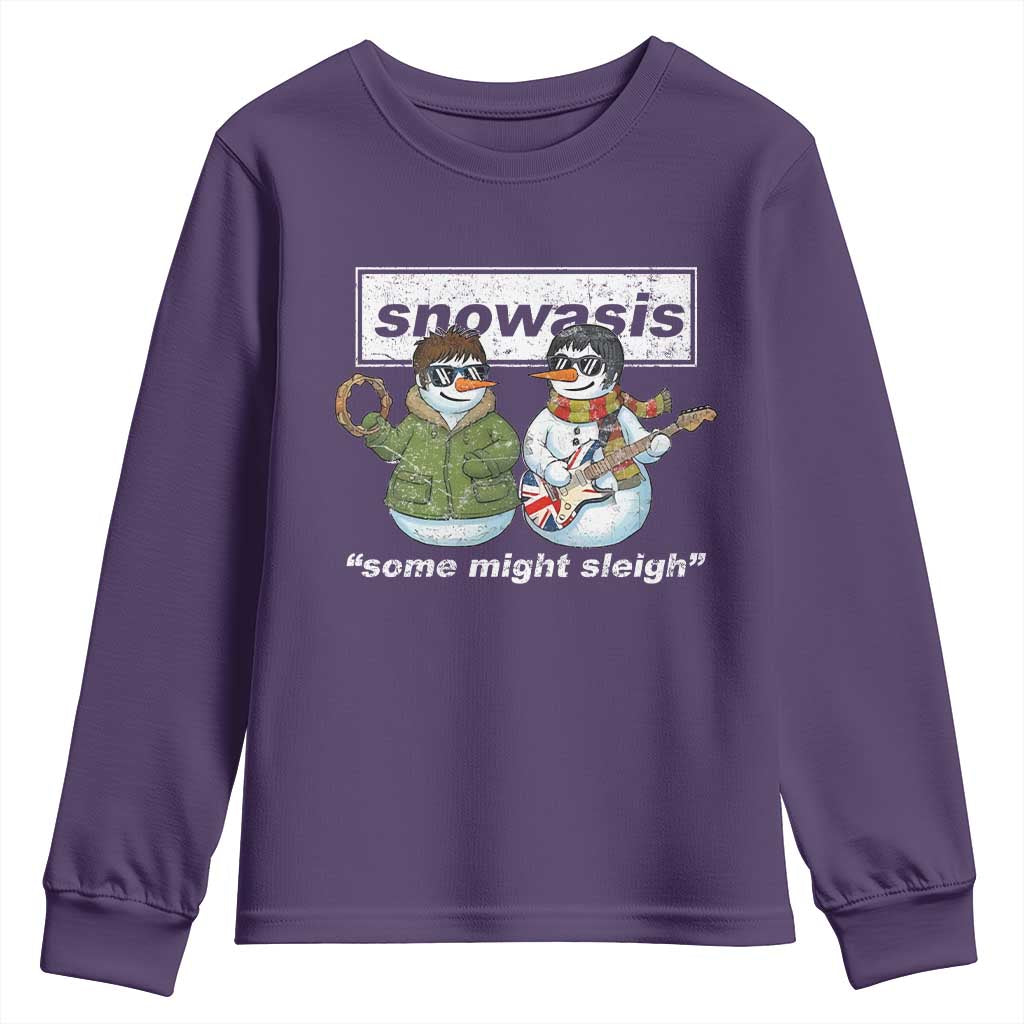 Snowasis Some Might Sleigh Christmas Youth Sweatshirt Funny Music Lovers Snowman Singers Band - undefined