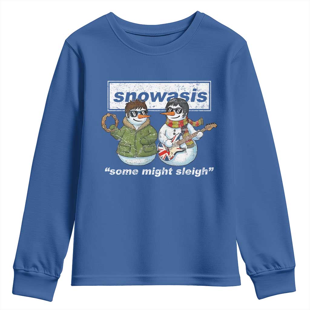Snowasis Some Might Sleigh Christmas Youth Sweatshirt Funny Music Lovers Snowman Singers Band - undefined