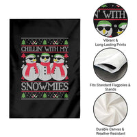 Chillin With My Snowmies Garden Flag Funny Snowman Christmas Kids Boys Ugly Xmas - Wonder Print Shop