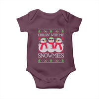 Chillin With My Snowmies Baby Onesie Funny Snowman Christmas Kids Boys Ugly Xmas - Wonder Print Shop