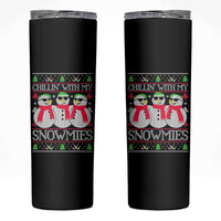 Chillin With My Snowmies Skinny Tumbler Funny Snowman Christmas Kids Boys Ugly Xmas - Wonder Print Shop