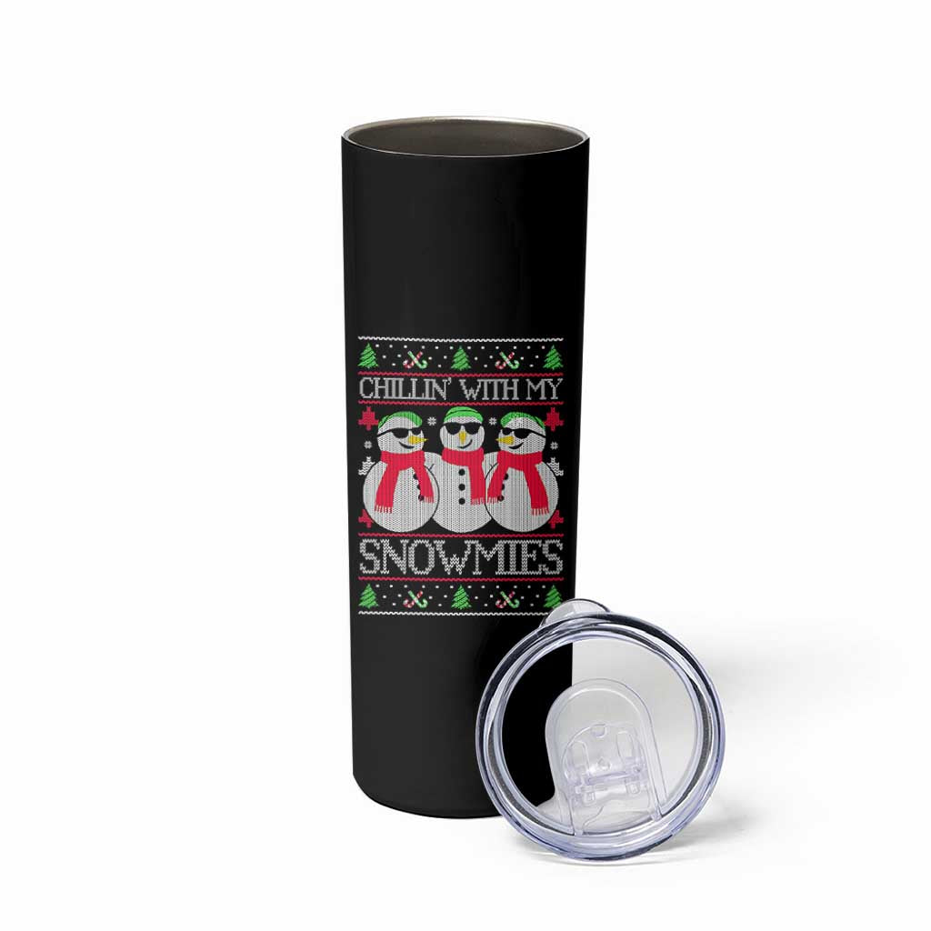 Chillin With My Snowmies Skinny Tumbler Funny Snowman Christmas Kids Boys Ugly Xmas - Wonder Print Shop