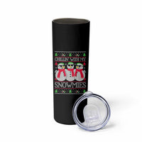 Chillin With My Snowmies Skinny Tumbler Funny Snowman Christmas Kids Boys Ugly Xmas - Wonder Print Shop