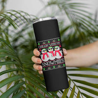 Chillin With My Snowmies Skinny Tumbler Funny Snowman Christmas Kids Boys Ugly Xmas - Wonder Print Shop