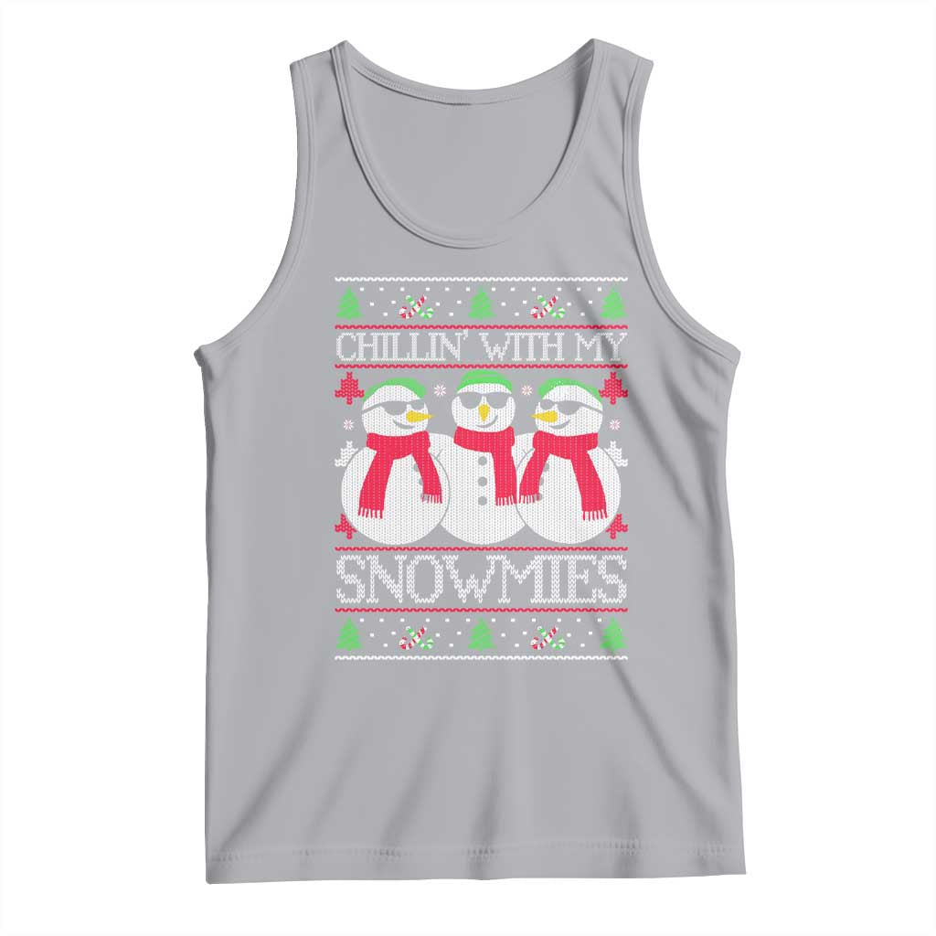 Chillin With My Snowmies Tank Top Funny Snowman Christmas Kids Boys Ugly Xmas - Wonder Print Shop