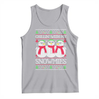 Chillin With My Snowmies Tank Top Funny Snowman Christmas Kids Boys Ugly Xmas - Wonder Print Shop