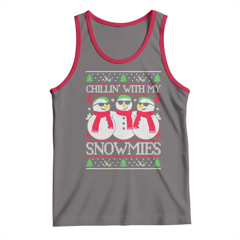 Chillin With My Snowmies Tank Top Funny Snowman Christmas Kids Boys Ugly Xmas - Wonder Print Shop