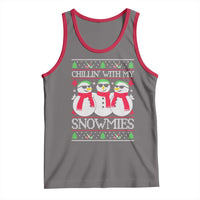 Chillin With My Snowmies Tank Top Funny Snowman Christmas Kids Boys Ugly Xmas - Wonder Print Shop