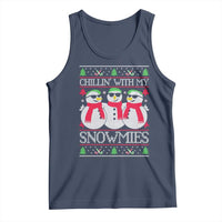 Chillin With My Snowmies Tank Top Funny Snowman Christmas Kids Boys Ugly Xmas - Wonder Print Shop