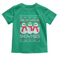 Chillin With My Snowmies Toddler T Shirt Funny Snowman Christmas Kids Boys Ugly Xmas - Wonder Print Shop