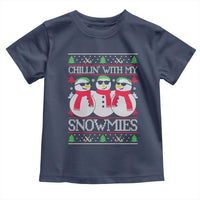 Chillin With My Snowmies Toddler T Shirt Funny Snowman Christmas Kids Boys Ugly Xmas - Wonder Print Shop