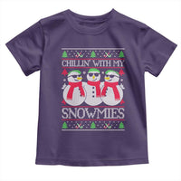 Chillin With My Snowmies Toddler T Shirt Funny Snowman Christmas Kids Boys Ugly Xmas - Wonder Print Shop
