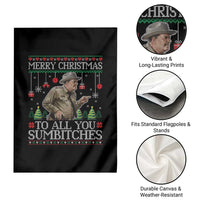 Merry Christmas Sumbitches Garden Flag Funny Smokey Retro 80s Movie The Bandit Ugly Xmas - Wonder Print Shop