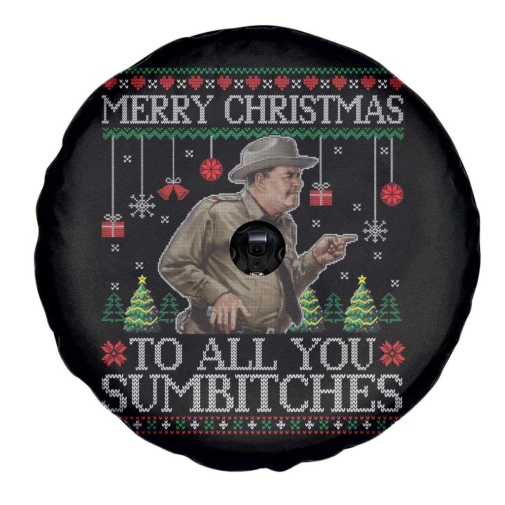 Merry Christmas Sumbitches Spare Tire Cover Funny Smokey Retro 80s Movie The Bandit Ugly Xmas - Wonder Print Shop