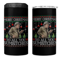 Merry Christmas Sumbitches 4 in 1 Can Cooler Tumbler Funny Smokey Retro 80s Movie The Bandit Ugly Xmas - Wonder Print Shop
