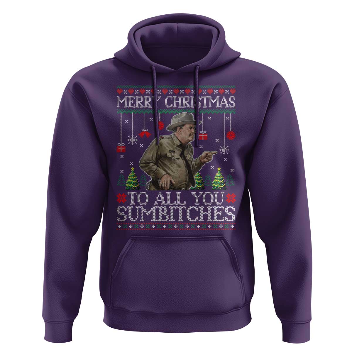 Merry Christmas Sumbitches Hoodie Funny Smokey Retro 80s Movie The Bandit Ugly Xmas - Wonder Print Shop
