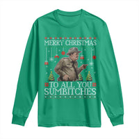 Merry Christmas Sumbitches Long Sleeve Shirt Funny Smokey Retro 80s Movie The Bandit Ugly Xmas - Wonder Print Shop