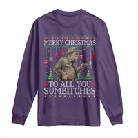 Merry Christmas Sumbitches Long Sleeve Shirt Funny Smokey Retro 80s Movie The Bandit Ugly Xmas - Wonder Print Shop