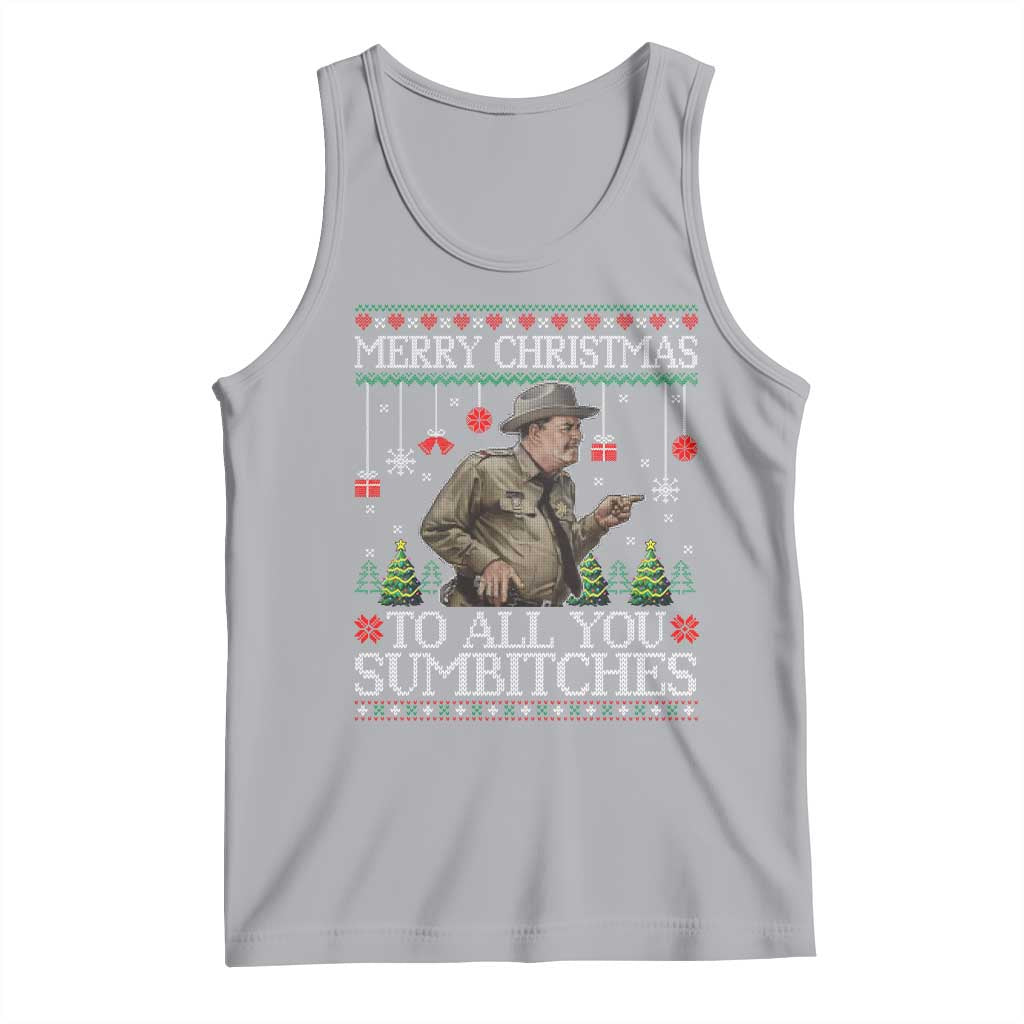 Merry Christmas Sumbitches Tank Top Funny Smokey Retro 80s Movie The Bandit Ugly Xmas - Wonder Print Shop