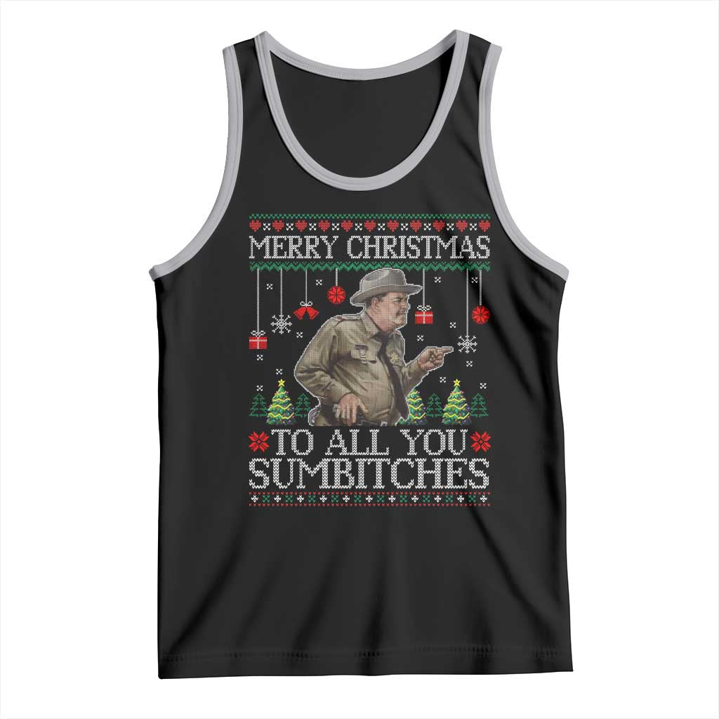 Merry Christmas Sumbitches Tank Top Funny Smokey Retro 80s Movie The Bandit Ugly Xmas - Wonder Print Shop