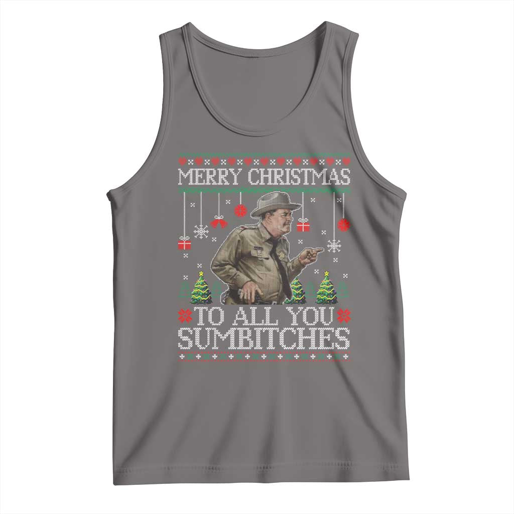 Merry Christmas Sumbitches Tank Top Funny Smokey Retro 80s Movie The Bandit Ugly Xmas - Wonder Print Shop