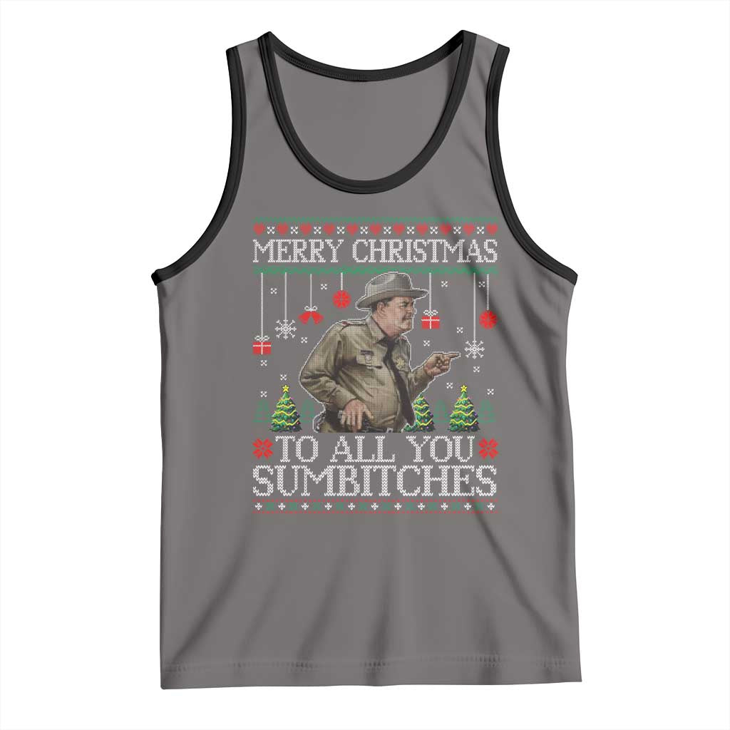 Merry Christmas Sumbitches Tank Top Funny Smokey Retro 80s Movie The Bandit Ugly Xmas - Wonder Print Shop