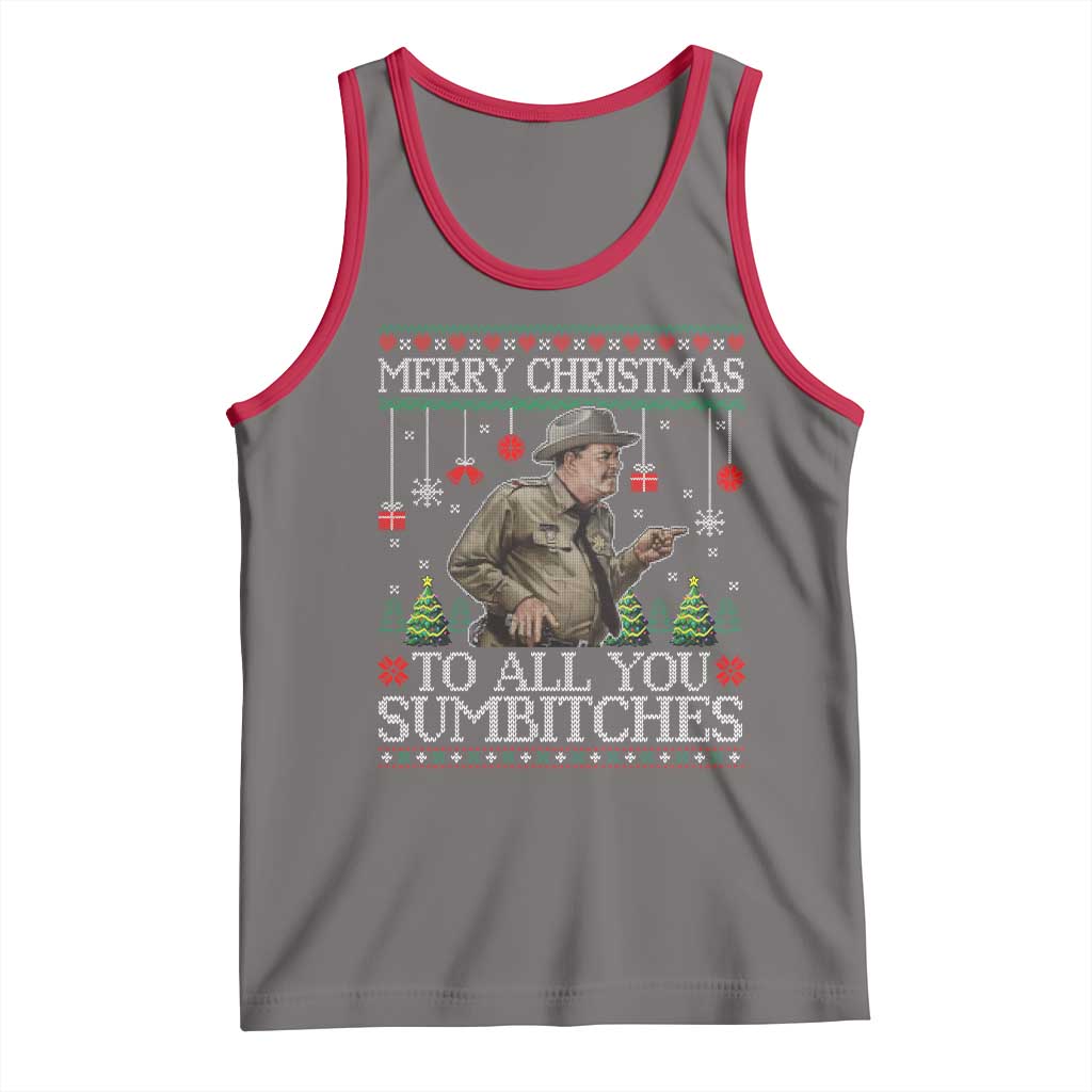 Merry Christmas Sumbitches Tank Top Funny Smokey Retro 80s Movie The Bandit Ugly Xmas - Wonder Print Shop