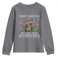 Merry Christmas Sumbitches Youth Sweatshirt Funny Smokey Retro 80s Movie The Bandit Ugly Xmas - Wonder Print Shop