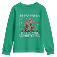 Merry Christmas Sumbitches Youth Sweatshirt Funny Smokey Retro 80s Movie The Bandit Ugly Xmas - Wonder Print Shop