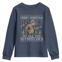 Merry Christmas Sumbitches Youth Sweatshirt Funny Smokey Retro 80s Movie The Bandit Ugly Xmas - Wonder Print Shop