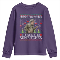 Merry Christmas Sumbitches Youth Sweatshirt Funny Smokey Retro 80s Movie The Bandit Ugly Xmas - Wonder Print Shop