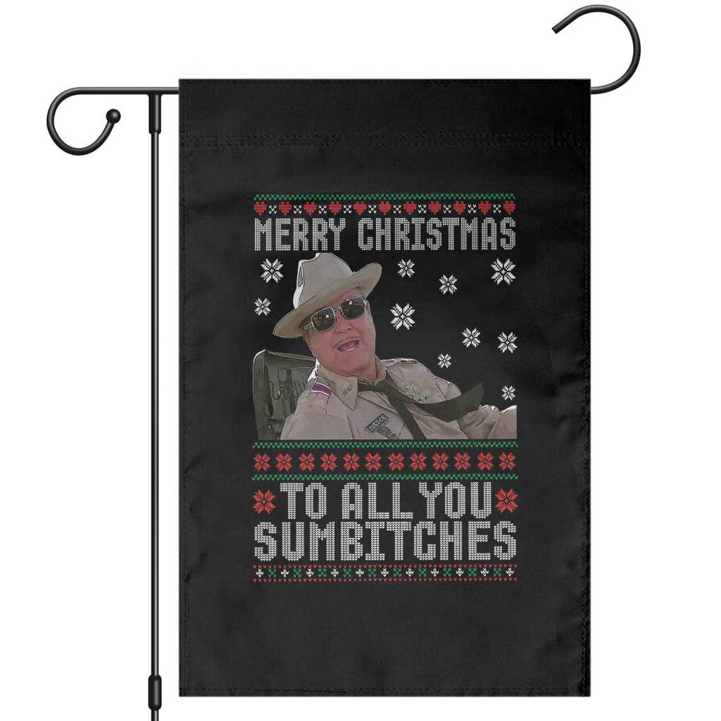 Merry Christmas To All You Sumbitches Garden Flag Funny Ugly Xmas Retro 80s Movie - Wonder Print Shop