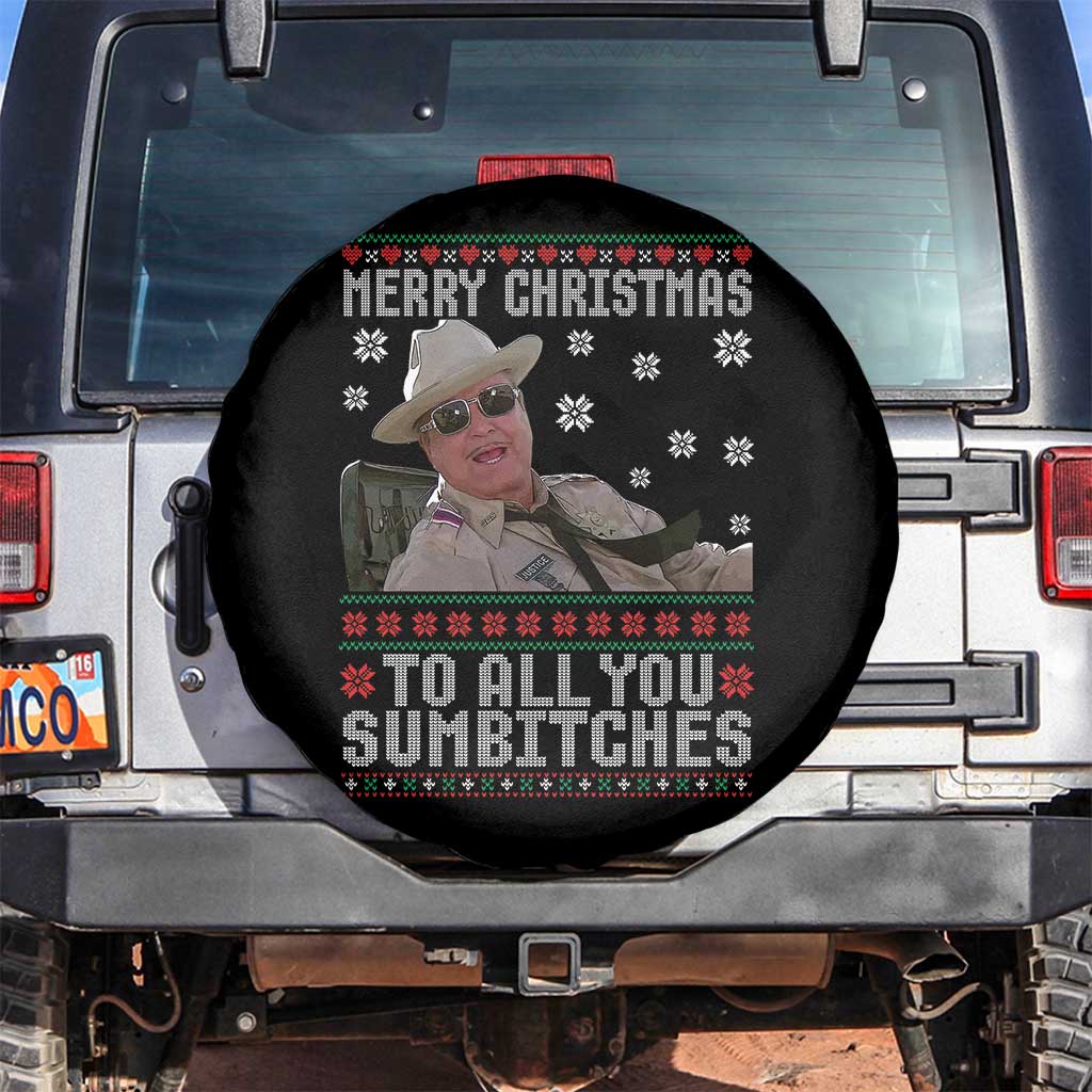Merry Christmas To All You Sumbitches Spare Tire Cover Funny Ugly Xmas Retro 80s Movie - Wonder Print Shop