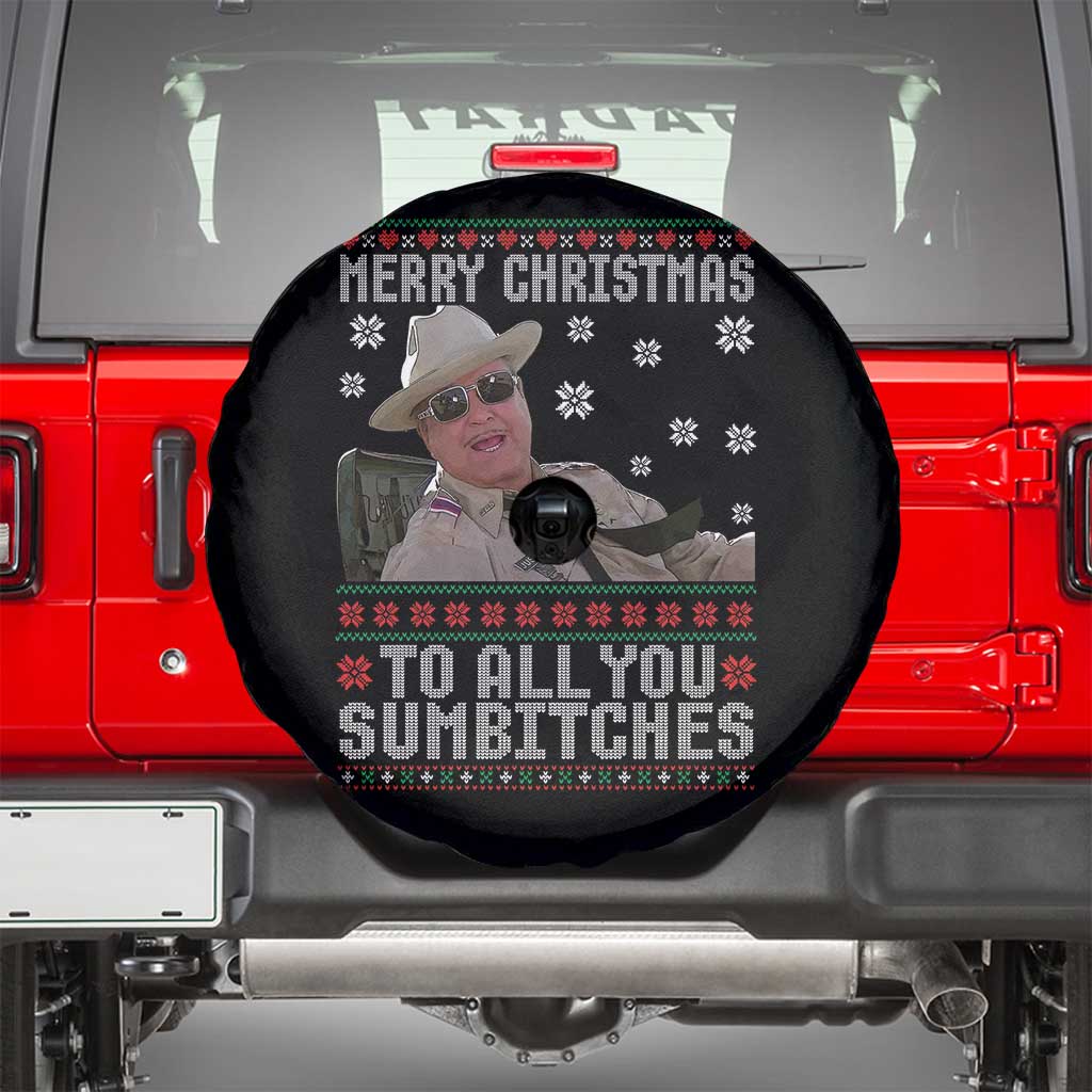 Merry Christmas To All You Sumbitches Spare Tire Cover Funny Ugly Xmas Retro 80s Movie - Wonder Print Shop