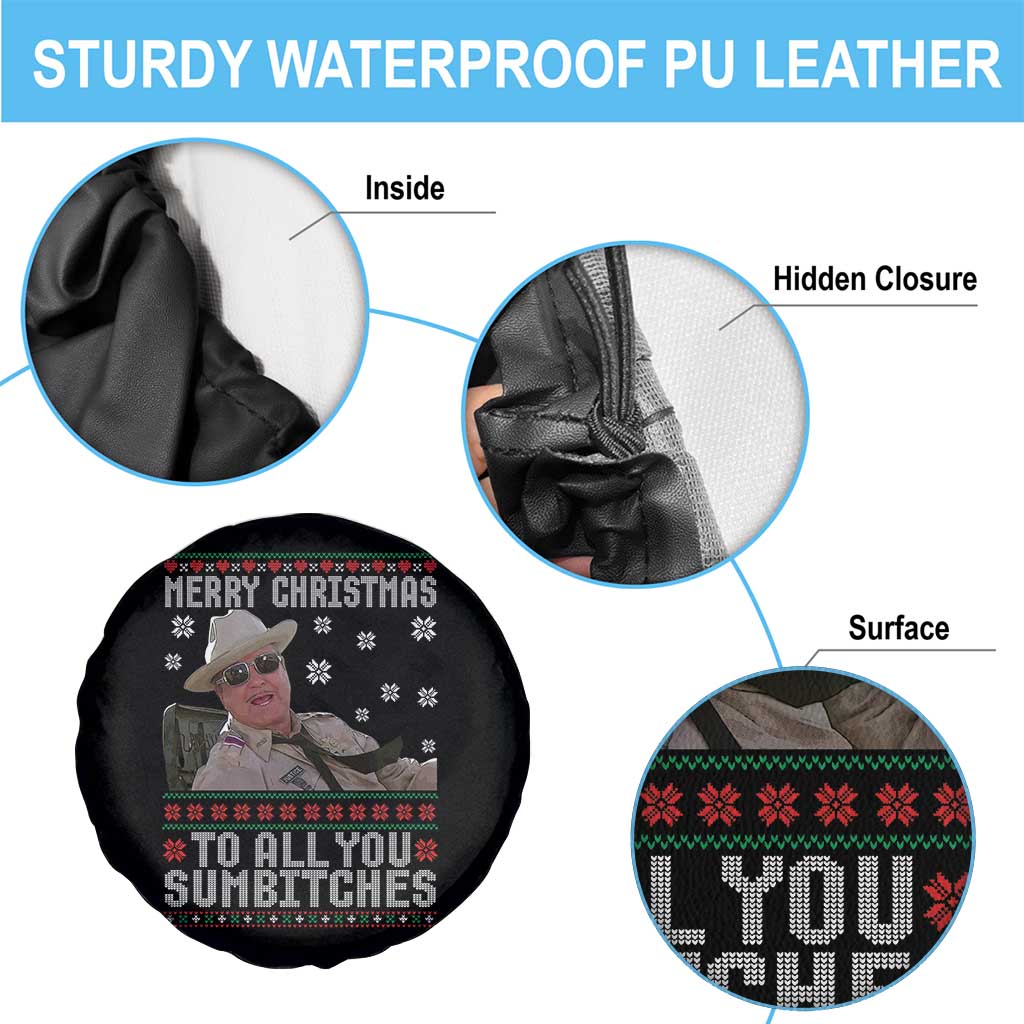 Merry Christmas To All You Sumbitches Spare Tire Cover Funny Ugly Xmas Retro 80s Movie - Wonder Print Shop