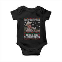 Merry Christmas To All You Sumbitches Baby Onesie Funny Ugly Xmas Retro 80s Movie - Wonder Print Shop
