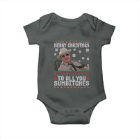 Merry Christmas To All You Sumbitches Baby Onesie Funny Ugly Xmas Retro 80s Movie - Wonder Print Shop