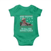 Merry Christmas To All You Sumbitches Baby Onesie Funny Ugly Xmas Retro 80s Movie - Wonder Print Shop