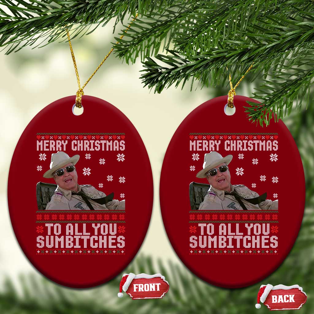 Merry Christmas To All You Sumbitches Ceramic Ornament Funny Ugly Xmas Retro 80s Movie - Wonder Print Shop