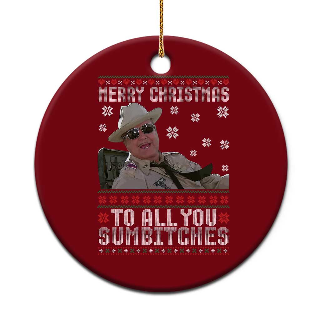 Merry Christmas To All You Sumbitches Ceramic Ornament Funny Ugly Xmas Retro 80s Movie - Wonder Print Shop