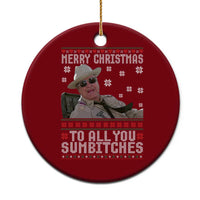 Merry Christmas To All You Sumbitches Ceramic Ornament Funny Ugly Xmas Retro 80s Movie - Wonder Print Shop