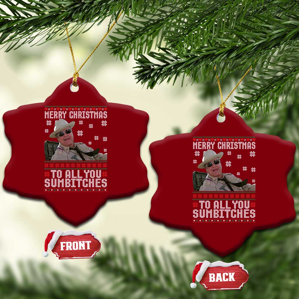 Merry Christmas To All You Sumbitches Ceramic Ornament Funny Ugly Xmas Retro 80s Movie - Wonder Print Shop
